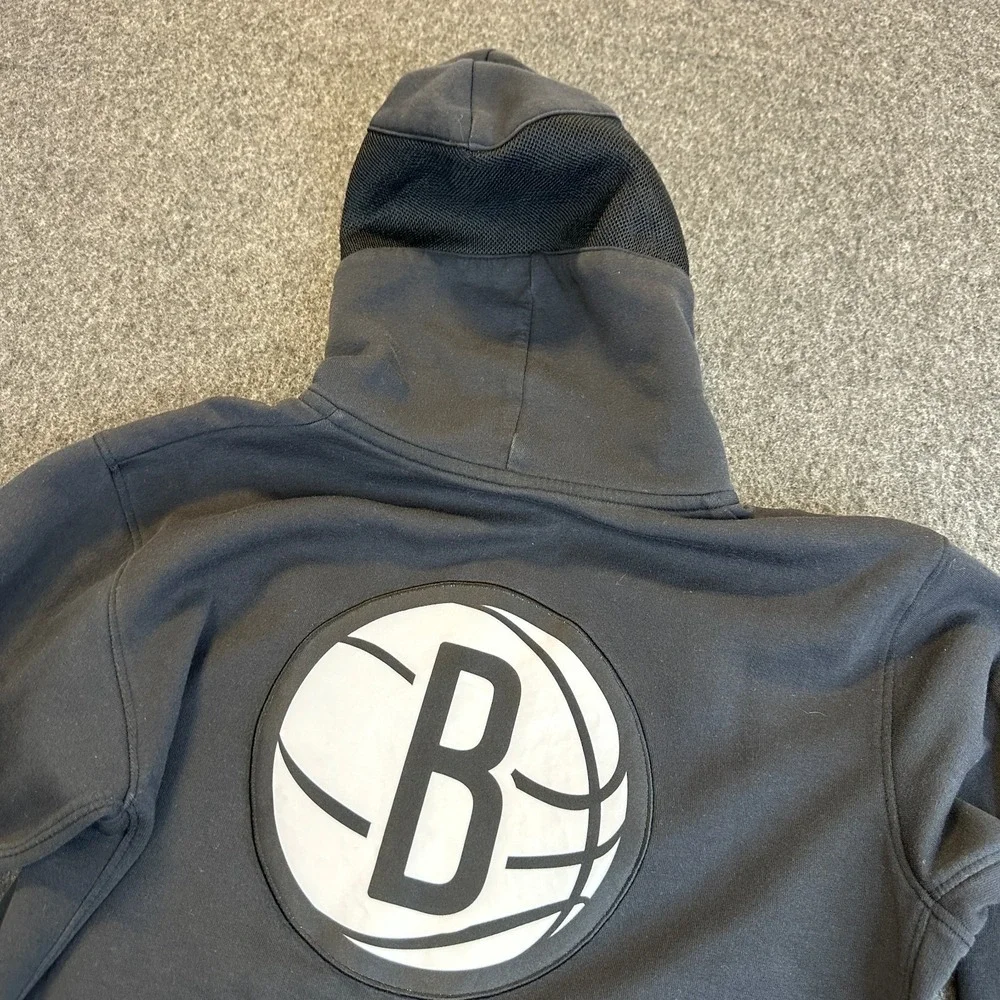 Nike Boys Brooklyn Nets NBA Showtime Full Zip Hoodie Black Medium 10-12 Dri-FIT - Picture 14 of 16